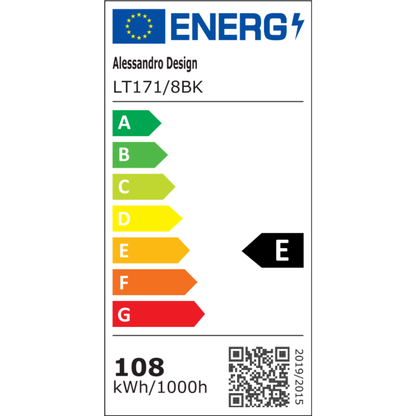 LED полилей с дистанционно управление LINEX, 108W, 8 елемента, студена/топла/неутрална светлина, димируем, черен LED полилей с дистанционно управление Заглавие по подразбиране Alessandro Design