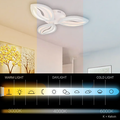 LED полилей с дистанционно управление ORCHID 40W, 3 венчелистчета, студена/топла/неутрална светлина, димиране, бял LED полилей с дистанционно управление Default Title Alessandro Design