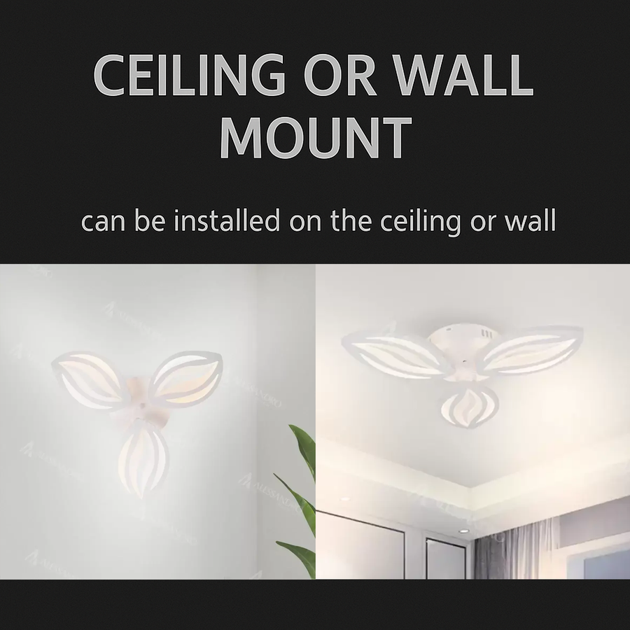 LED полилей с дистанционно управление ORCHID 40W, 3 венчелистчета, студена/топла/неутрална светлина, димиране, бял LED полилей с дистанционно управление Default Title Alessandro Design