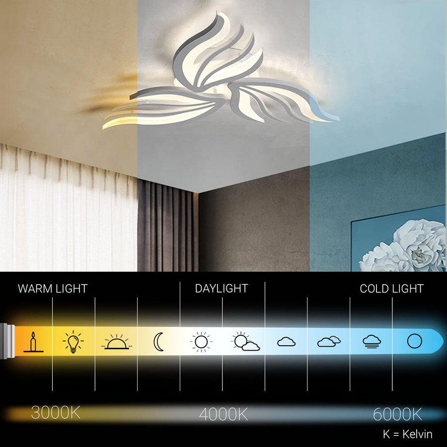 LED полилей с дистанционно управление SAKURA 37W, 3 венчелистчета, студена/топла/неутрална светлина, димируем, бял LED полилей с дистанционно управление Default Title Alessandro Design