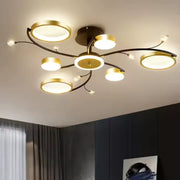 Lustra LED cu Telecomnda KARINA, 31W, 6 Elemente, Lumina Calda/Rece/Neutra, Dimabila, Auriu Lustre LED cu Telecomanda Default Title Alessandro Design