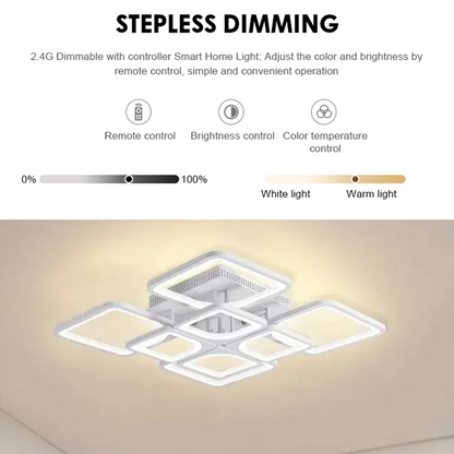 LED полилей с дистанционно управление ZOE 138W, 8 квадрата, студена/топла/неутрална светлина, димируем, бял LED полилей с дистанционно управление Default Title Alessandro Design