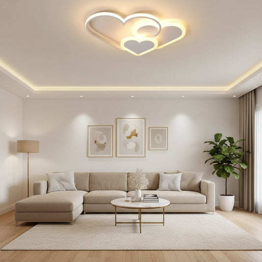 LED полилей с дистанционно управление AMI 48W, 3 сърца, студена/топла/неутрална светлина, димируем, бял LED полилей с дистанционно управление Default Title Alessandro Design