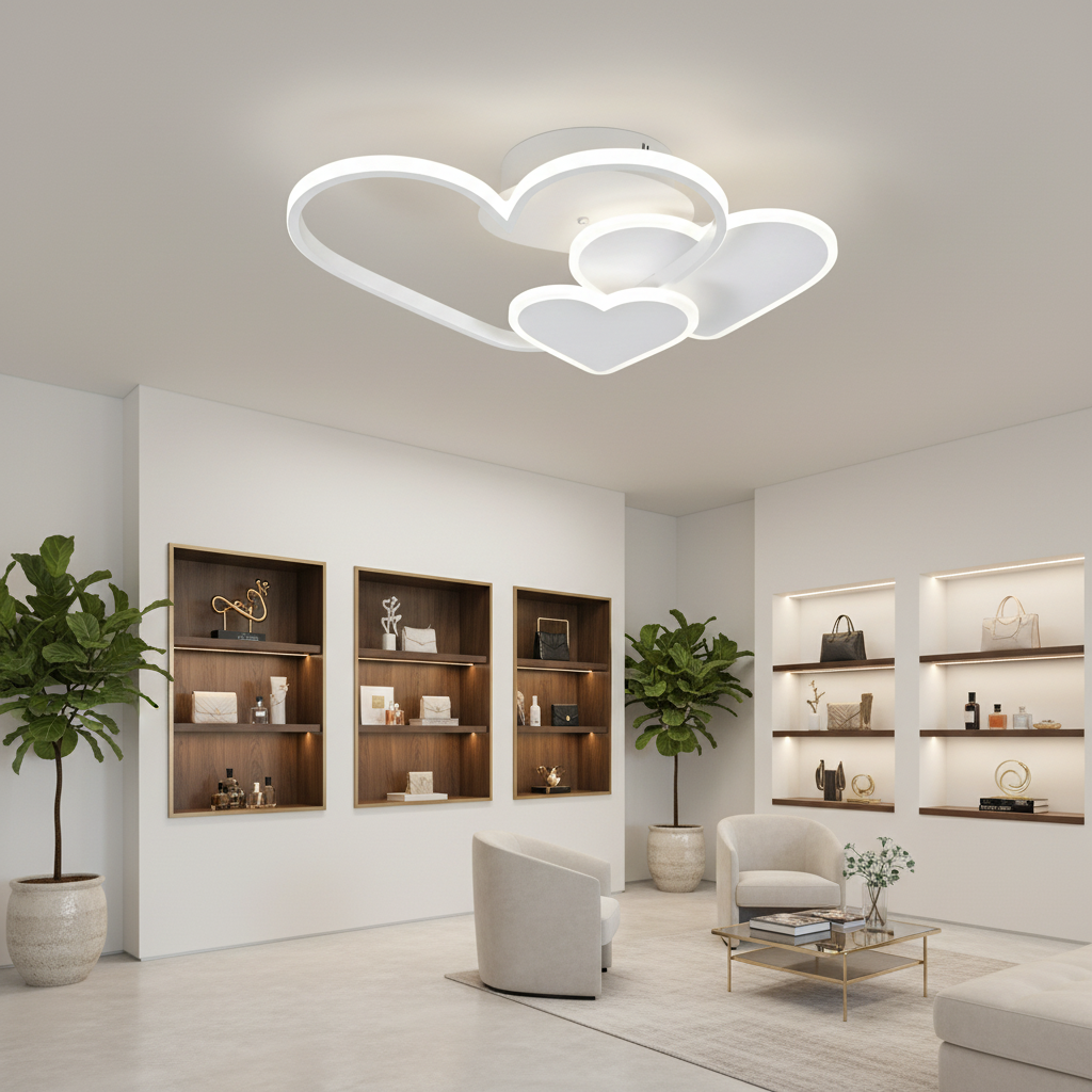 LED полилей с дистанционно управление AMI 48W, 3 сърца, студена/топла/неутрална светлина, димируем, бял LED полилей с дистанционно управление Default Title Alessandro Design
