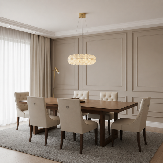 Lustra Cristal MAYON Magno, 60x60cm, 3000K/4000K/6000K, 160W, Metal si Acrilic, Auriu