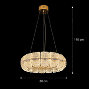 Lustra Cristal MAYON Magno, 60x60cm, 3000K/4000K/6000K, 160W, Metal si Acrilic, Auriu