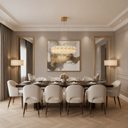 Lustra Cristal MAYON Supremo, 80x80cm, 3000K/4000K/6000K, 210W, Metal si Acrilic, Auriu