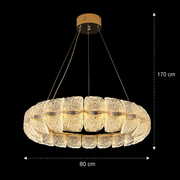Lustra Cristal MAYON Supremo, 80x80cm, 3000K/4000K/6000K, 210W, Metal si Acrilic, Auriu