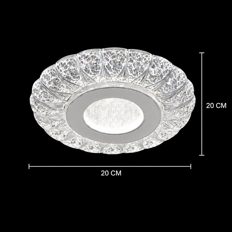 Lustra LED ASADO, 14W, Diametru 20cm, Lumina Calda/Neutra/Rece, Alb, Metal si Acril
