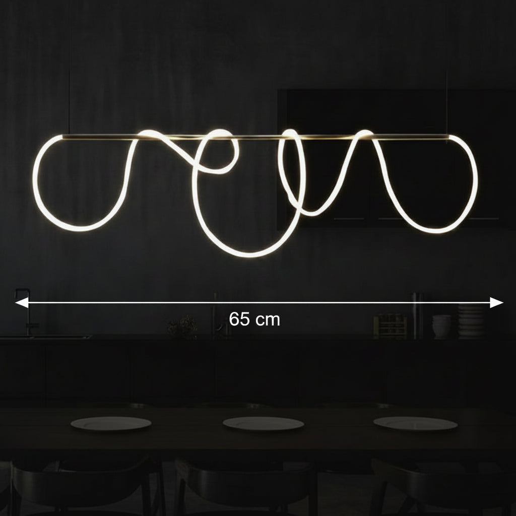 DIVINO LED полилей с гъвкава силиконова тръба - 62W, регулируема светлина, златни модерни полилеи Заглавие по подразбиране Alessandro Design