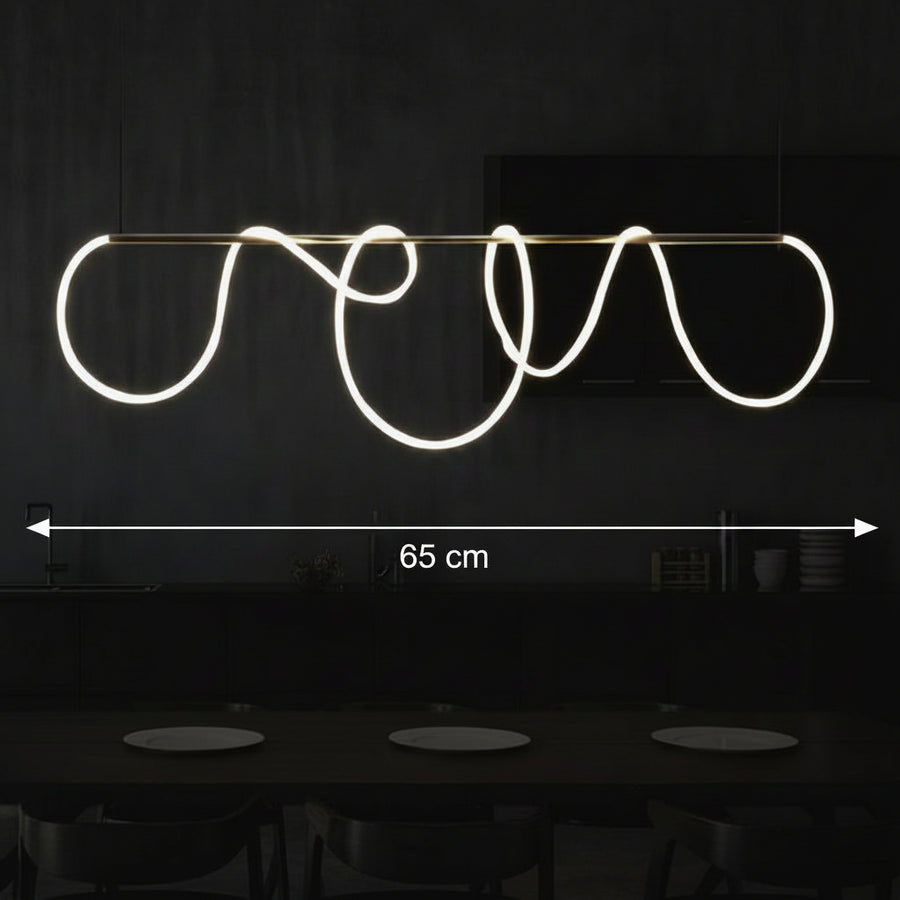 DIVINO LED полилей с гъвкава силиконова тръба - 62W, регулируема светлина, златни модерни полилеи Заглавие по подразбиране Alessandro Design