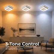 MODERN LED полилей 26W, размер 19.5x19.5, квадрат, студена/топла/неутрална светлина, бял