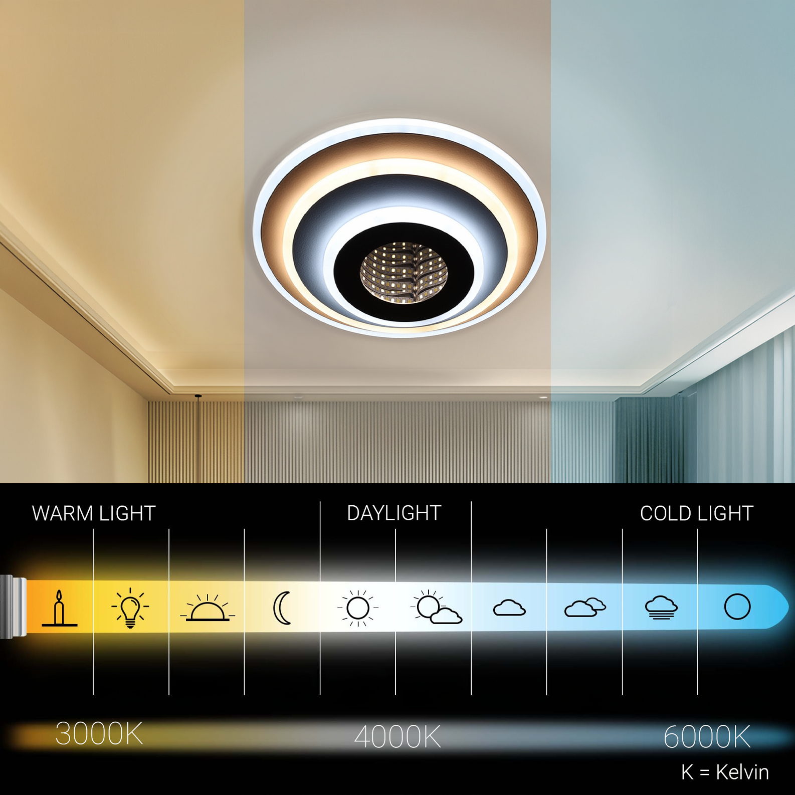 LED полилей NEXA ROTUND 3D 39W, студена/топла/неутрална светлина, бели LED полилеи Заглавие по подразбиране Alessandro Design