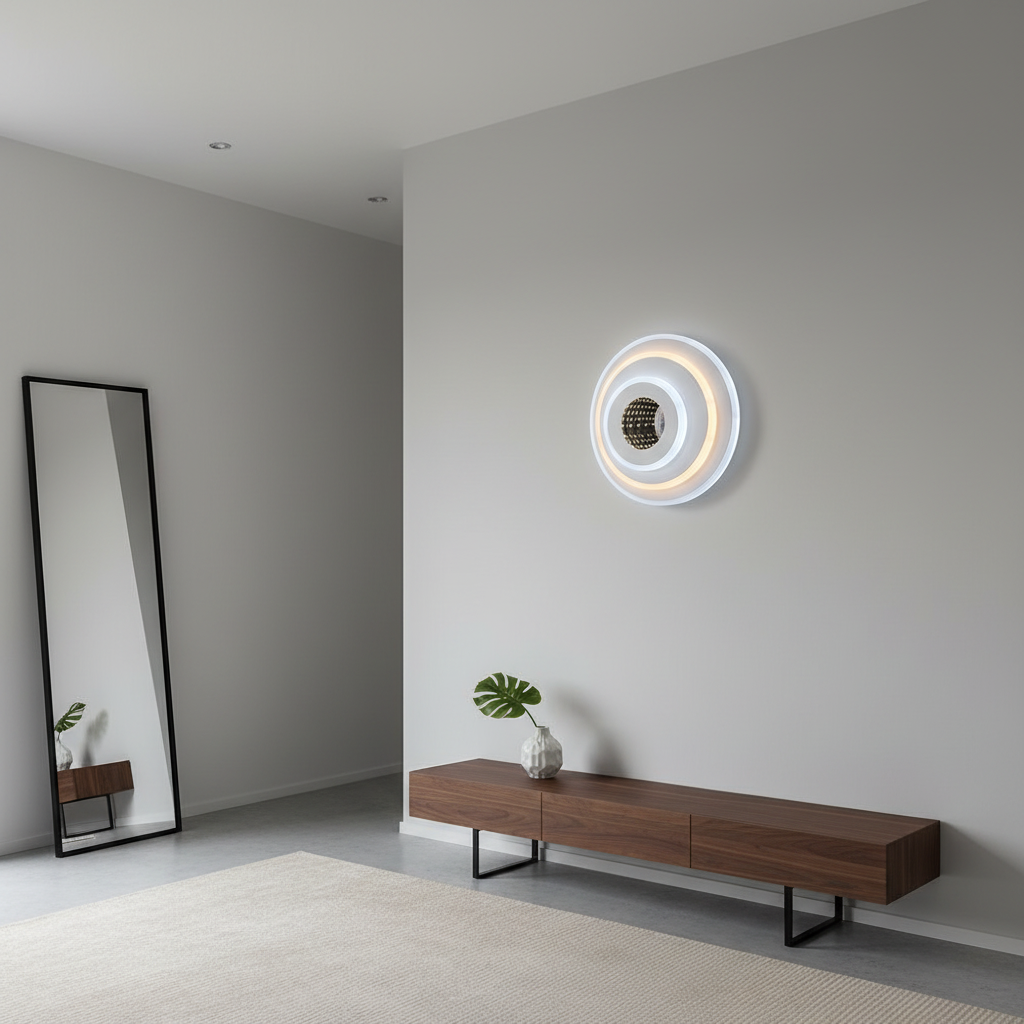 LED полилей NEXA ROTUND 3D 39W, студена/топла/неутрална светлина, бели LED полилеи Заглавие по подразбиране Alessandro Design