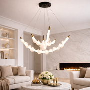 Lustra LED Suspendata Acril UNDA Crown, 28W, Lumina Calda/Neutra/Rece 3000/4000/6000K, Alb, Inaltime Reglabila, Metal si Acril Lustre Moderne Default Title Alessandro Design