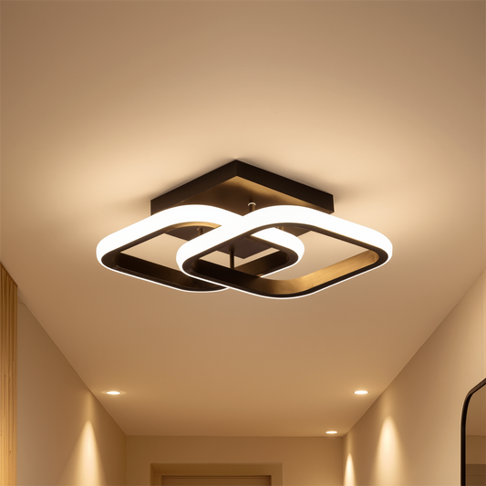 LED полилей VERTEX Matrix с припокриващи се диаманти, метални рамки, 24W, 2 диаманта, студена/топла/неутрална светлина 3000K/4000K/6000K, черен, метален и силиконов LED полилей Заглавие по подразбиране Alessandro Design