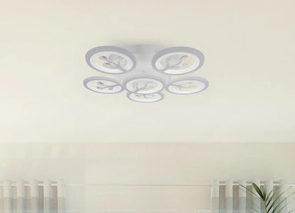 LED полилей с дистанционно управление и кристал DAISY 78W, 6 елемента, студена/топла/неутрална светлина, димируем, бял LED полилей с дистанционно управление Default Title Alessandro Design