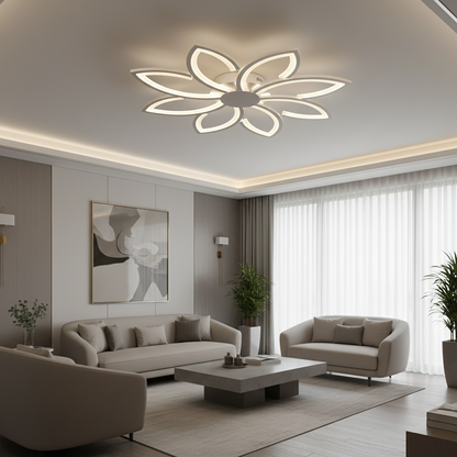 Lustra LED cu telecomanda BLUM, 108W, lumina Rece/Calda/Neutra, Dimabila, Alb, Metal si Acril