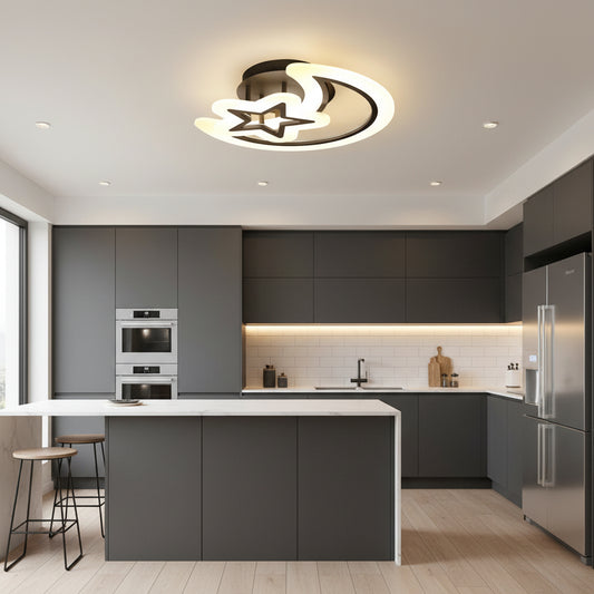 LED полилей с дистанционно управление MOON AND STAR 59W, 2 елемента, Студена/Топла/Неутрална светлина, Димируем, Черен LED полилей с дистанционно управление Заглавие по подразбиране Alessandro Design