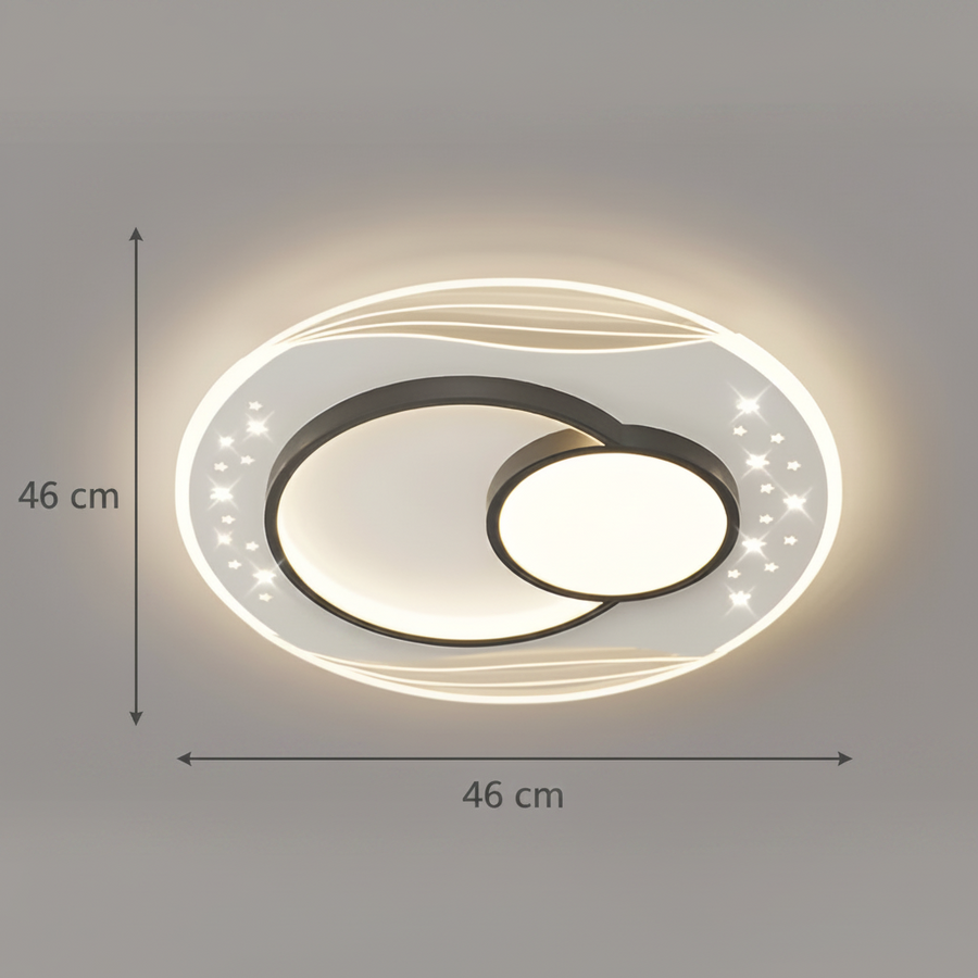 LED полилей с дистанционно SERPENTA 51W, Кръгъл, Студена/Топла/Неутрална светлина, Димируем, Черен