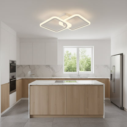 LED полилей с дистанционно управление ZOE 41W, 2 квадрата, студена/топла/неутрална светлина, димируем, бял LED полилей с дистанционно управление Заглавие по подразбиране Alessandro Design