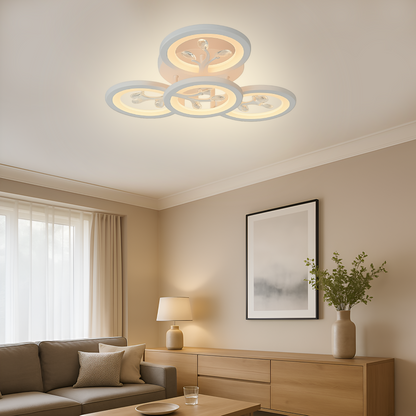 LED полилей с дистанционно управление и кристал DAISY 53W, 4 елемента, студена/топла/неутрална светлина, димируем, бял LED полилей с дистанционно управление Default Title Alessandro Design