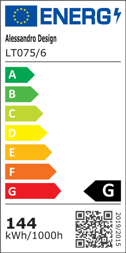 LED полилей с дистанционно управление и кристал NOVA ROTONDA RGB 144W, 6 кръга, Студена/Топла/Неутрална светлина, Димируем, Блестящ Хром