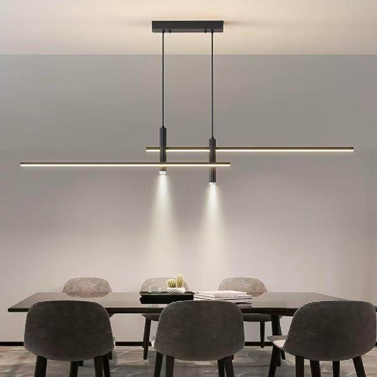 Lustra LED suspendata RINA 50W, Liniara, lumina Rece/Calda/Neutra, Negru, Inaltime Reglabila Lustre Moderne Default Title Alessandro Design