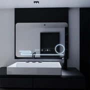 Правоъгълно LED огледало, 120x80 см, Harmonie MotionGlow Marcello, система за обезпотяване, часовник и термометър, козметична лупа, димируеми огледала Marcello Заглавие по подразбиране Alessandro Design