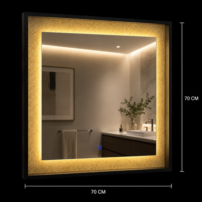 Giga LED огледало, 80x60cm, Silver, Touch, 6000K светлина