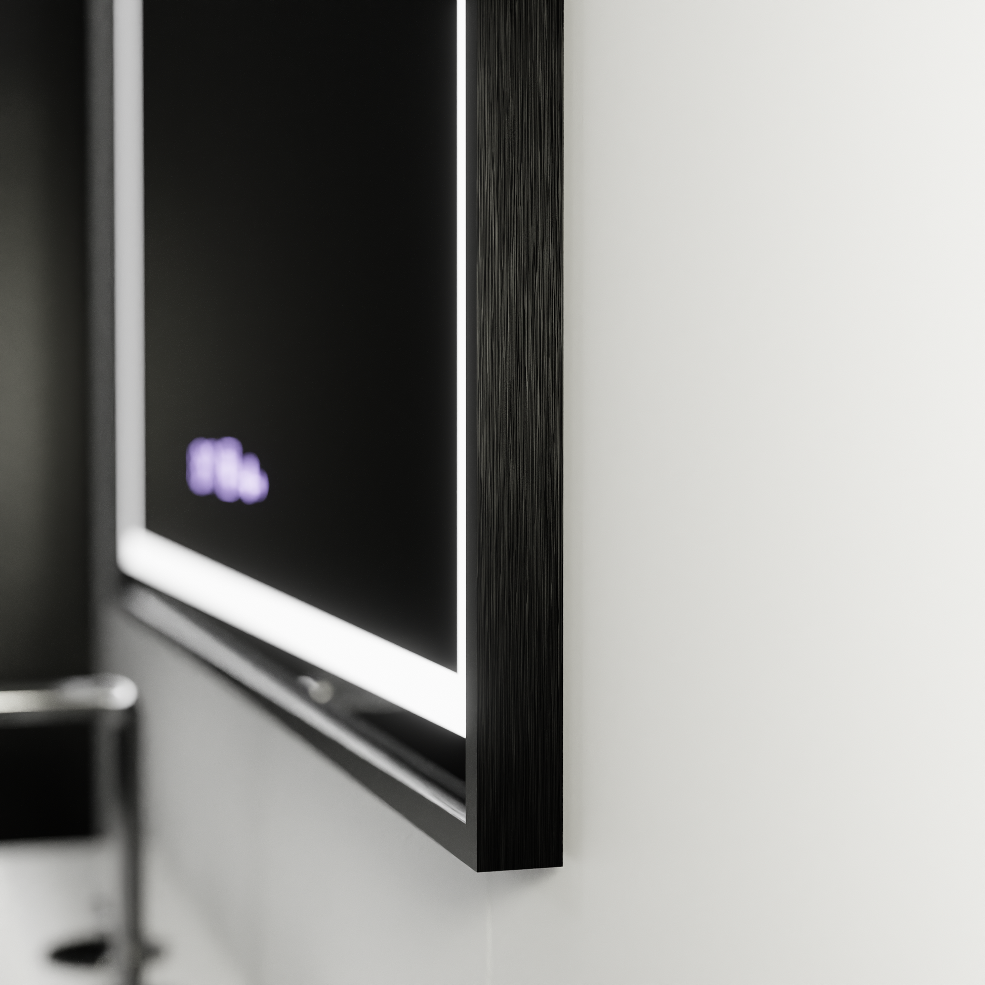 Правоъгълно LED огледало, 100x80 см, Verite Majeste Noir MotionGlow Marcello, система за обезпотяване, часовник и термометър, димируеми огледала Marcello Заглавие по подразбиране Alessandro Design