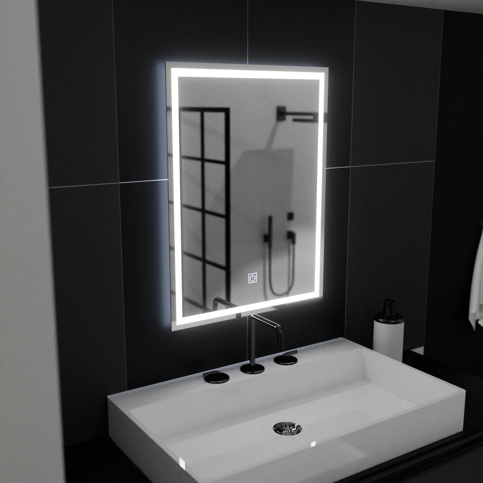 Правоъгълно LED огледало, 50x70 см, РАМКА Basic Touch Mirrors Korman C Default Title Alessandro Design