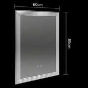 Правоъгълно LED огледало, 60x80cm, ADIS Touch, Demister System, Димиране