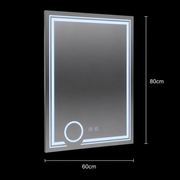 Правоъгълно LED огледало, 60x80cm, CANTO Touch, Demister System, Dimable