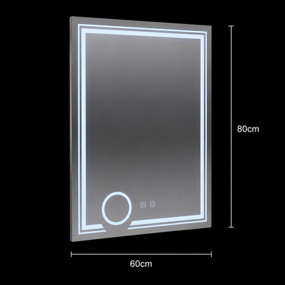 Правоъгълно LED огледало, 60x80cm, CANTO Touch, Demister System, Dimable