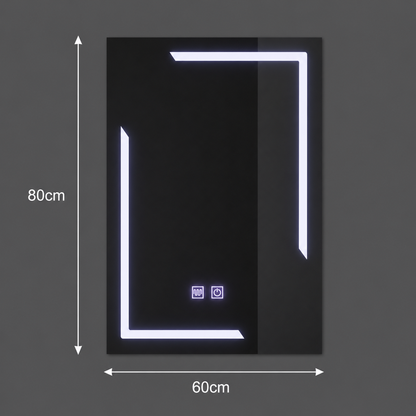 Правоъгълно LED огледало, 60x80cm, ECLISSA Touch, Demister System, Dimable