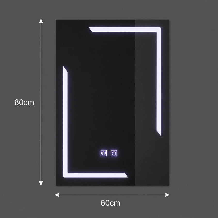 Правоъгълно LED огледало, 60x80cm, ECLISSA Touch, Demister System, Dimable
