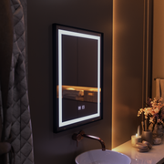 Правоъгълно LED огледало, 60x80 см, EDGE Touch, система против запотяване, черна рамка