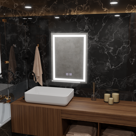 Правоъгълно LED огледало, 45x60cm, RADIANTE Touch, Demister System, Dimmable Mirrors Korman E Заглавие по подразбиране Alessandro Design