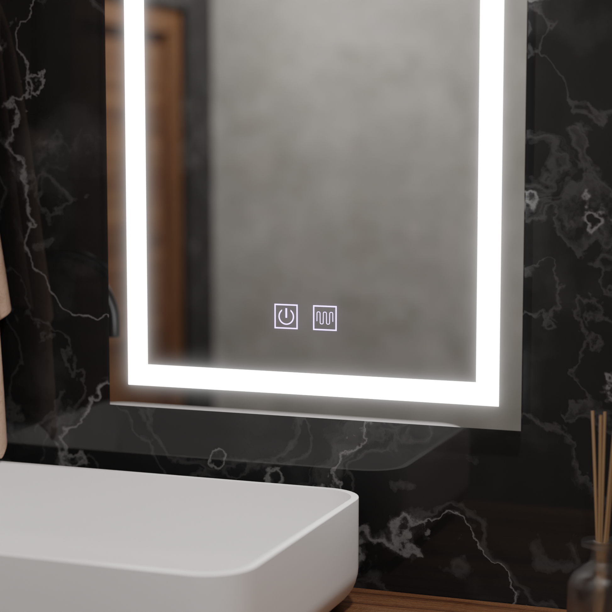 Правоъгълно LED огледало, 45x60cm, RADIANTE Touch, Demister System, Dimmable Mirrors Korman E Заглавие по подразбиране Alessandro Design