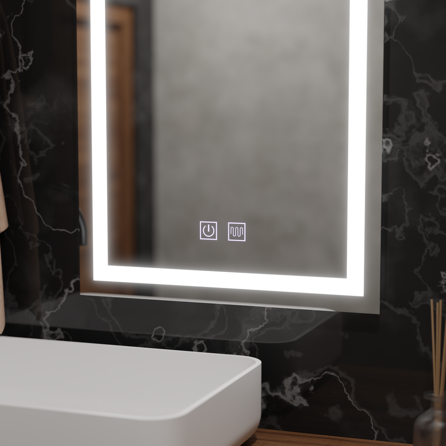 Правоъгълно LED огледало, 45x60cm, RADIANTE Touch, Demister System, Dimmable Mirrors Korman E Заглавие по подразбиране Alessandro Design