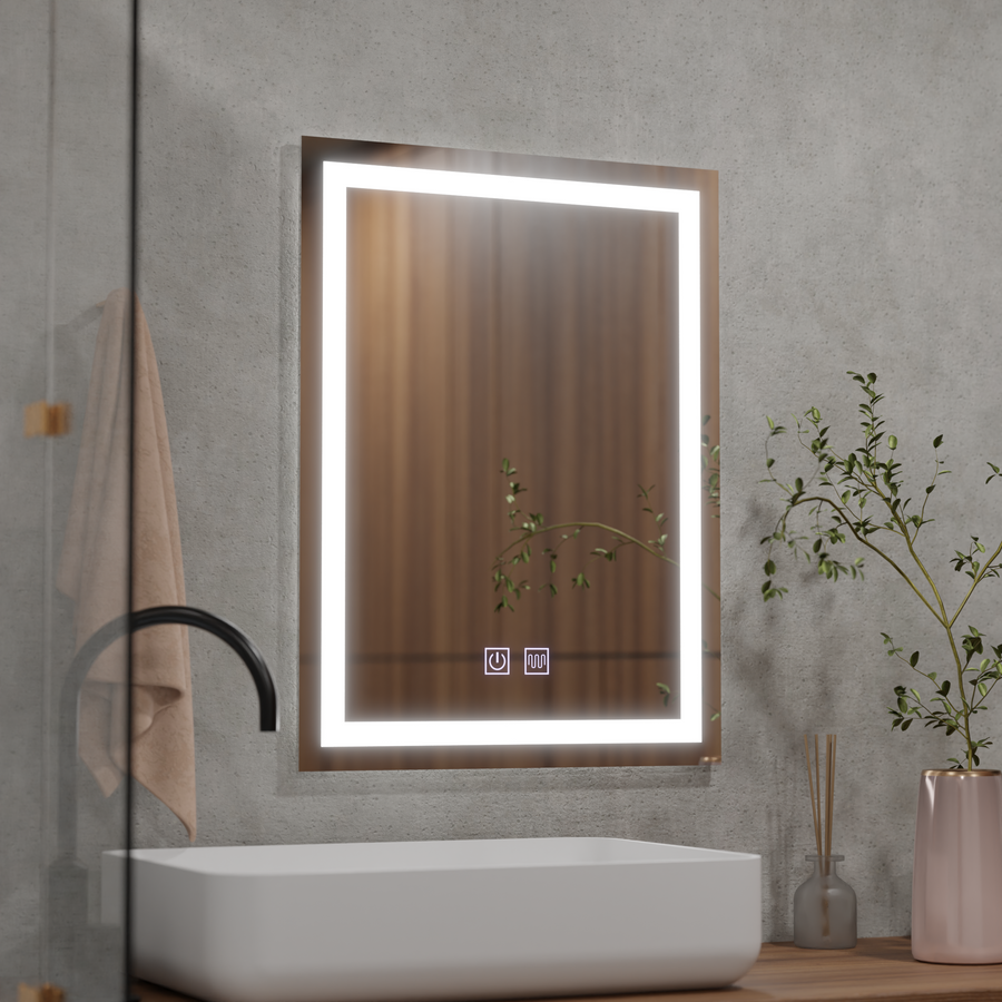 Правоъгълно LED огледало, 45x60cm, RADIANTE Touch, Demister System, Dimmable Mirrors Korman E Заглавие по подразбиране Alessandro Design