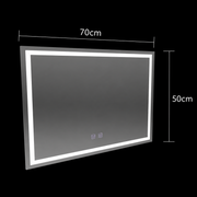 Правоъгълно LED огледало, 70x50cm, RADIANTE Touch, Demister System, Dimable