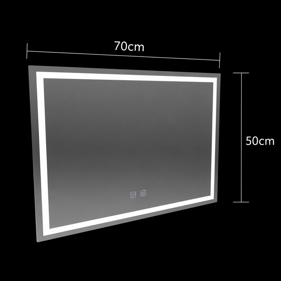 Правоъгълно LED огледало, 70x50cm, RADIANTE Touch, Demister System, Dimable