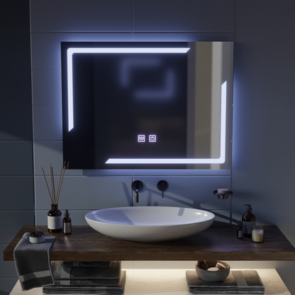 Правоъгълно LED огледало, 80x60cm, ECLISSA Touch, Demister System, Dimmable Mirrors Korman E Заглавие по подразбиране Alessandro Design