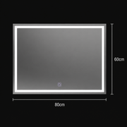 Правоъгълно LED огледало, 80х60см, РАМКА Basic Touch