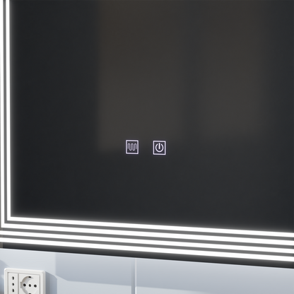 Правоъгълно LED огледало, Demister, 50x70cm, ADIS Basic Touch Mirrors Korman E Заглавие по подразбиране Alessandro Design