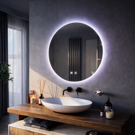 Oglinda LED Rotunda, 12W, 50cm, Isolda,Touch, Sistem Dezaburire, Lumina Rece 6000k Oglinzi Korman E Default Title Alessandro Design