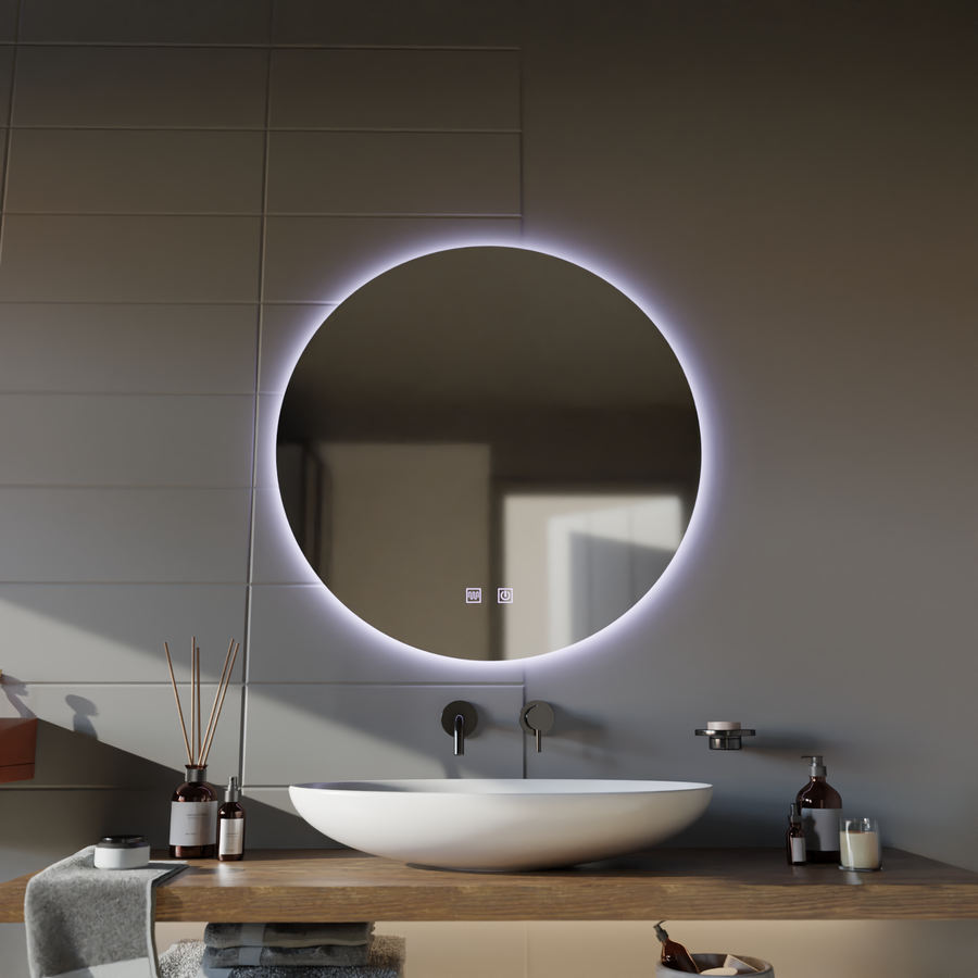 Oglinda LED Rotunda, 12W, 50cm, Isolda,Touch, Sistem Dezaburire, Lumina Rece 6000k Oglinzi Korman E Default Title Alessandro Design