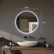 LED кръгло огледало, 60 см, Isolda, Touch, Demister System, Cold Light 6000k